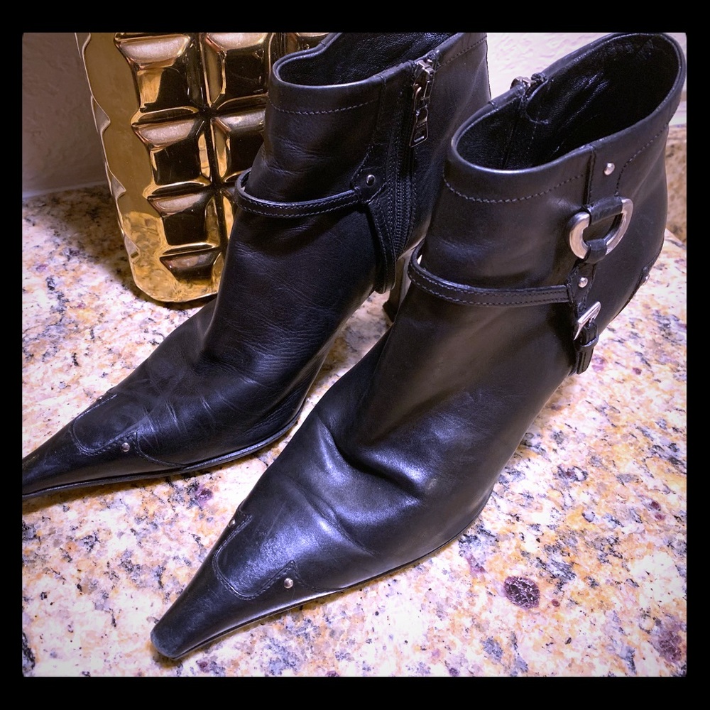 Prada pointed toe ankle bootie